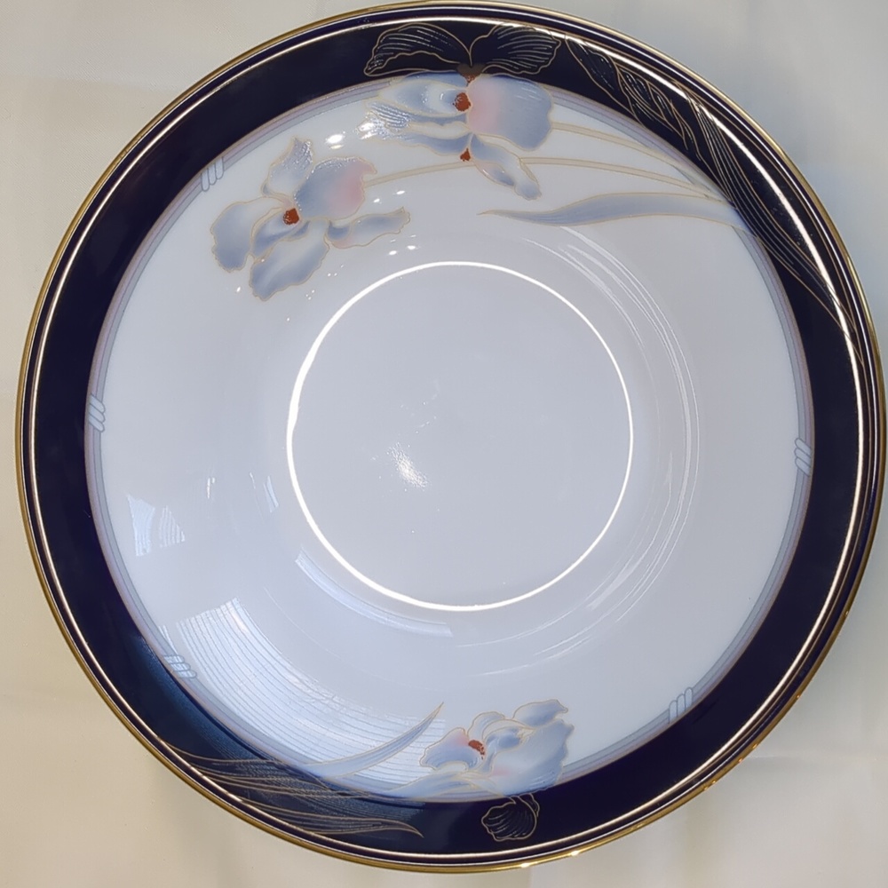 Noritake Legacy 11" Cobalt Blue Gold Round Footed Serving Bowl